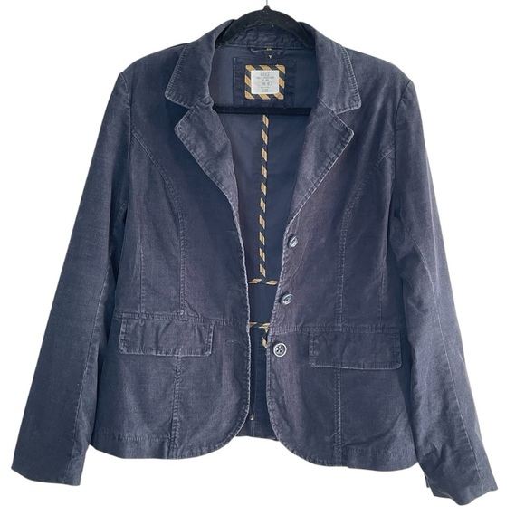 VTG H&M LABEL OF GRADED GOODS Darkest Navy Corduroy 3-Button Blazer, EUR 42 - Picture 2 of 12